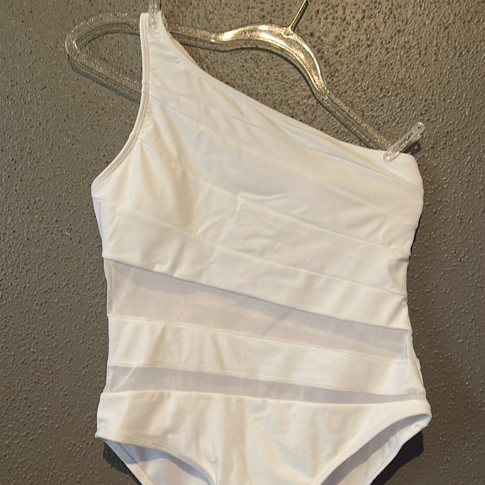 Pink Lily Beyond the Sea Mesh One Piece One Shoulder Swimsuit - Picture 9 of 16